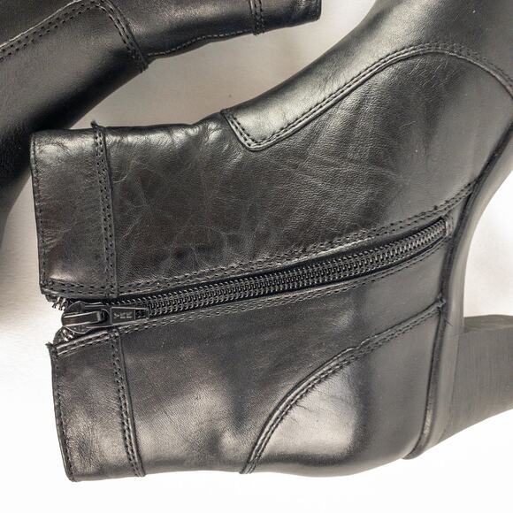 Clarks Black Leather Button Ankle Booties Boots Womens 7.5 - Picture 8 of 16